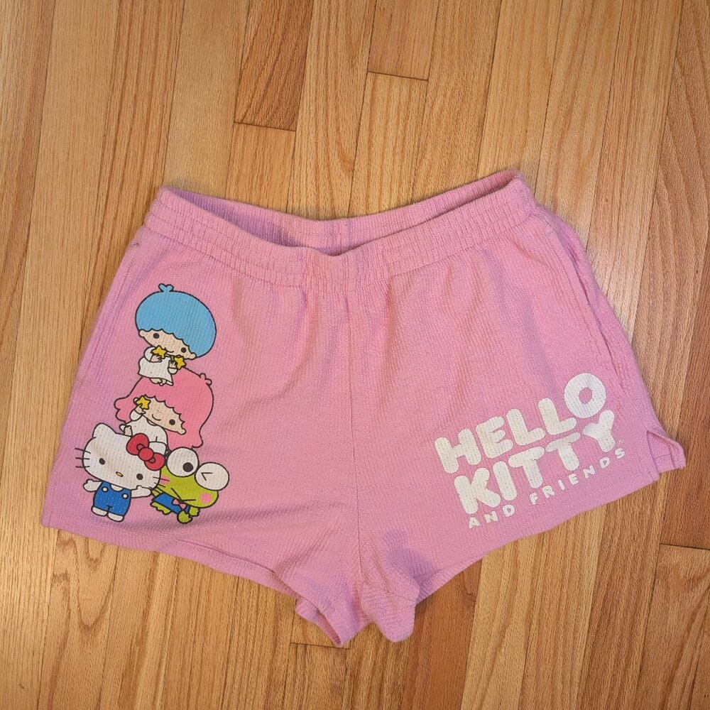 hello kitty and friends sanrio pink large shorts terrycloth y2K pajama twin star